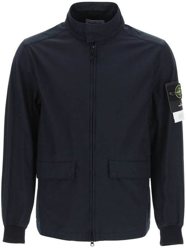 Men's Nylon Cotton Batavia Garment Dyed Zip Up Jacket Navy - STONE ISLAND - BALAAN 1