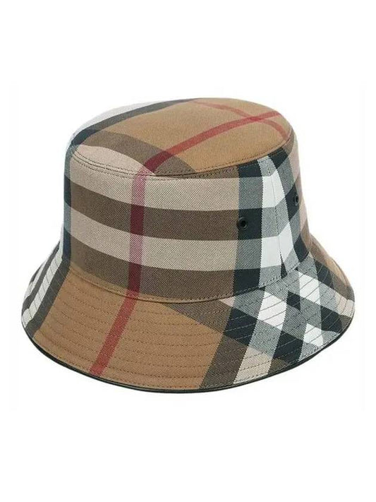 Checked Cotton Bucket Hat Brown - BURBERRY - BALAAN 2