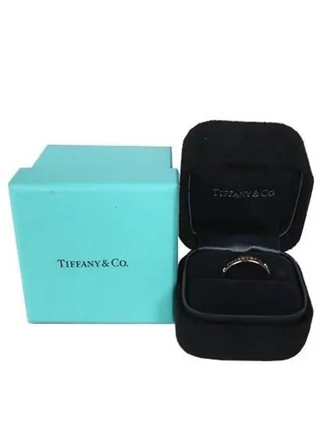 Tiffany 60000533 18K Pink Gold 3P Brilliant Diamond Co Round Logo 3MM Ring No 8 - TIFFANY & CO. - BALAAN 2