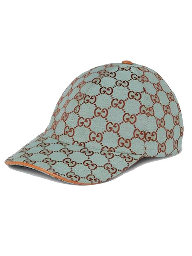 GG Canvas Ball Cap Brown Pale Blue - GUCCI - BALAAN 1