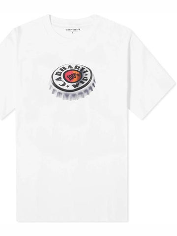 Bottle Cap Short Sleeve T-Shirt White - CARHARTT WIP - BALAAN 1