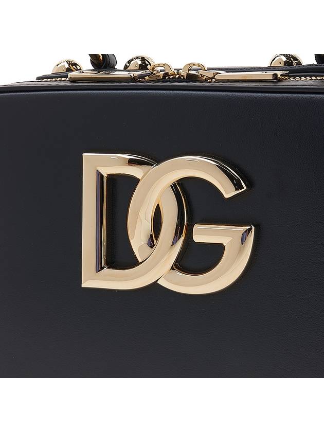 DG Logo Plaque Studded Shoulder Bag Black - DOLCE&GABBANA - BALAAN 7