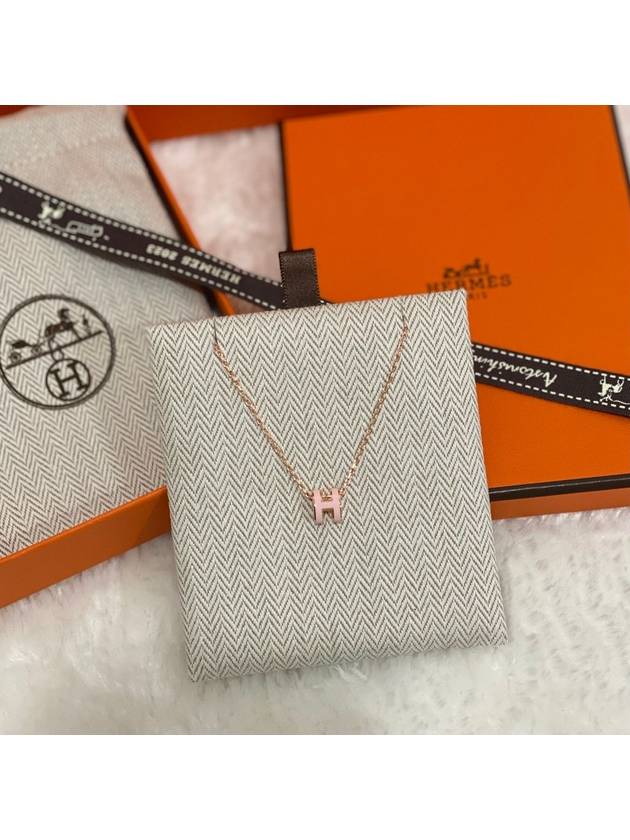 Mini Pop H Pendant Rose Gold Rose Dragee - HERMES - BALAAN 2