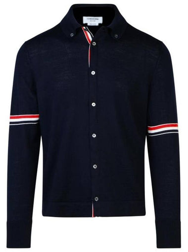 Merino Wool Armband Long Sleeve Shirt Navy - THOM BROWNE - BALAAN 1