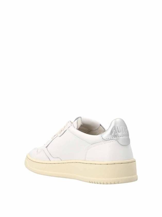 Medalist Leather Metal Silver Tab Low Top Sneakers White - AUTRY - BALAAN 3