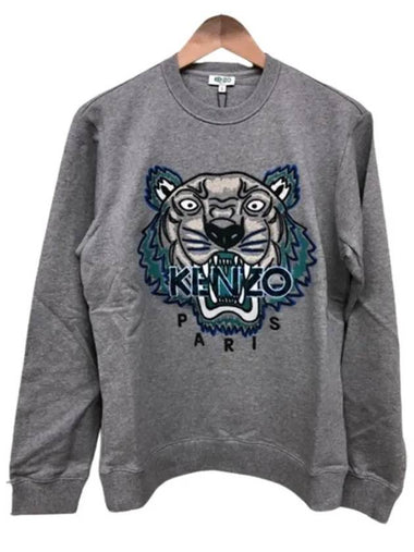 5SW088 4XG 95 Tiger Sweatshirt Gray - KENZO - BALAAN 1