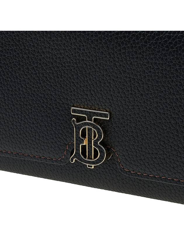 TB Logo Grainy Leather Continental Long Wallet Black - BURBERRY - BALAAN 7