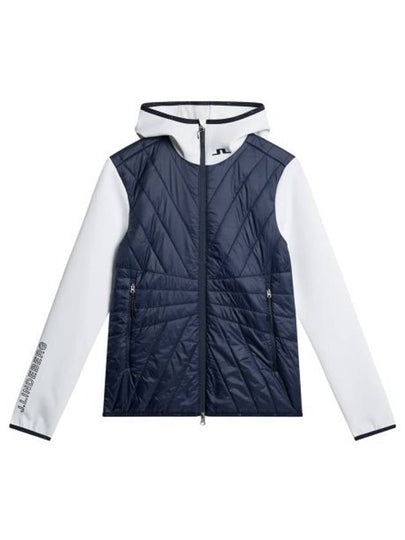 Women's Holma Quilt Hybrid Zip-Up Hoodie Navy - J.LINDEBERG - BALAAN 2