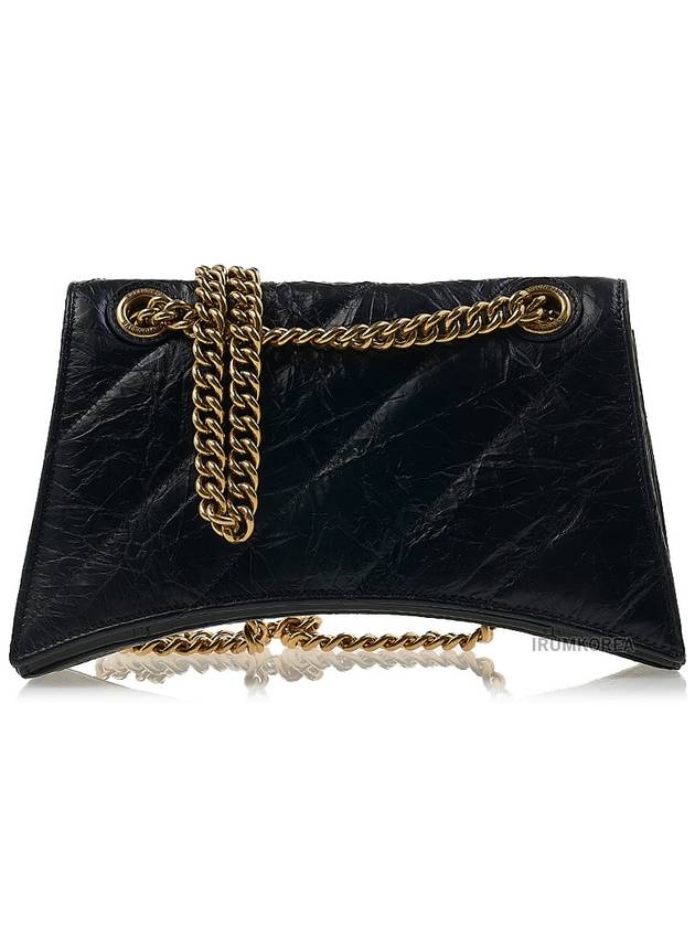 Women's Crush Logo Gold Chain Small Shoulder Bag Black - BALENCIAGA - BALAAN 4