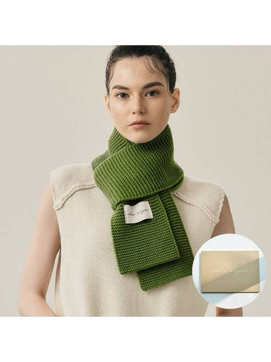 Lyra Lambswool 100 Muffler Light Green - WHITE PROJECT - BALAAN 1