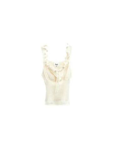 TACH AIKEN Ruffle Sleeveless Knit Top Ivory - ETC - BALAAN 1