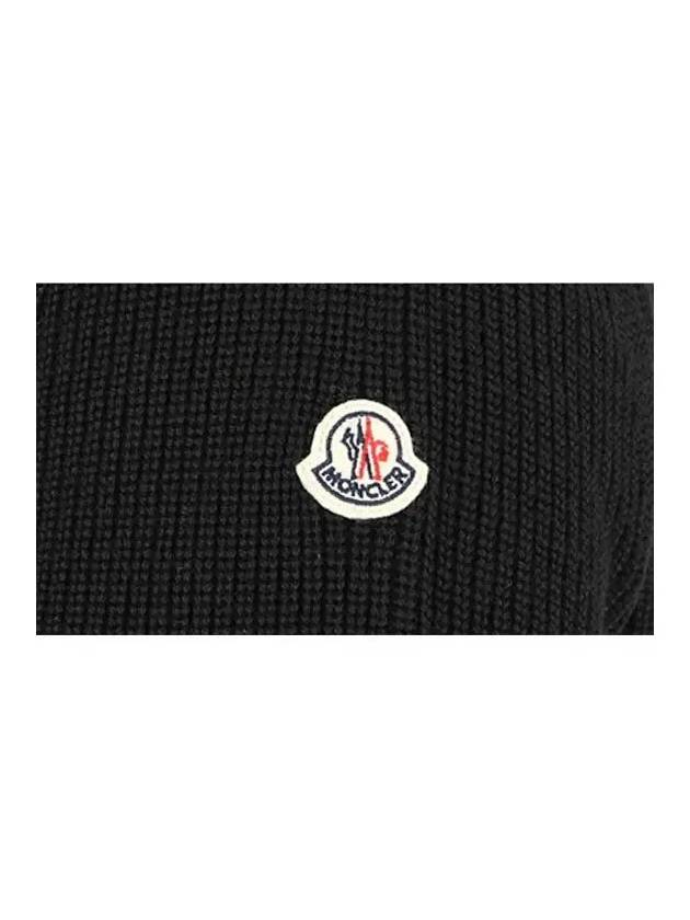 Padded Wool Hooded Zip-Up Cardigan Black - MONCLER - BALAAN 5