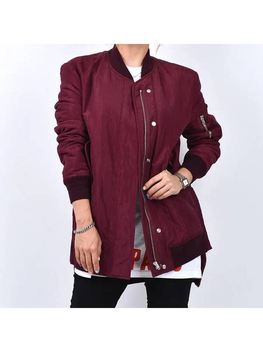 Burgundy Shining Bomber Jacket - GOLDEN GOOSE - BALAAN 1