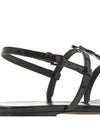 Cassandra Monogram Leather Sandals Black - SAINT LAURENT - BALAAN 11