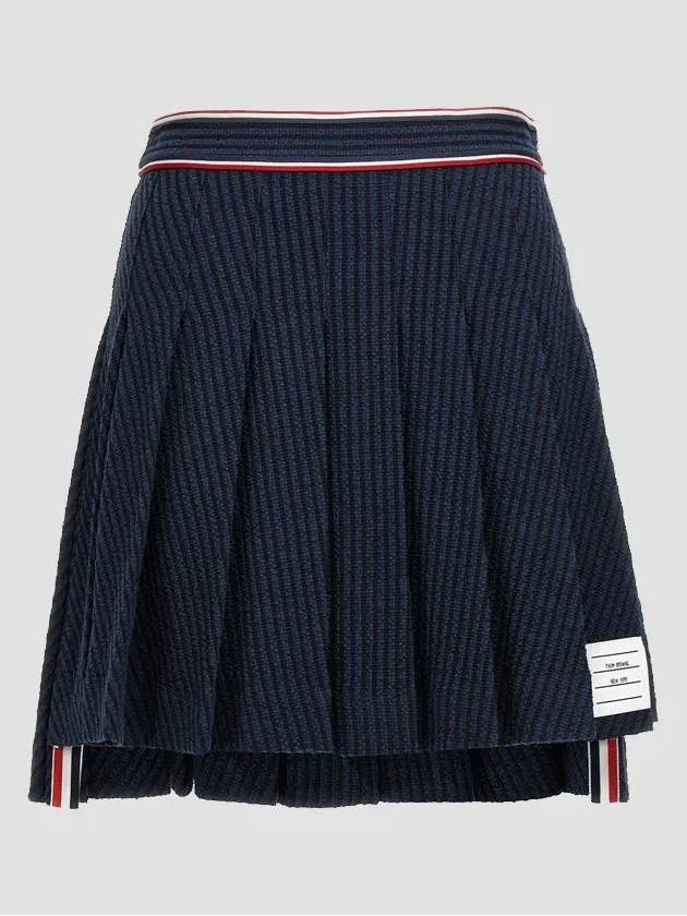 University Striped Mini Pleated Skirt Navy - THOM BROWNE - BALAAN 3