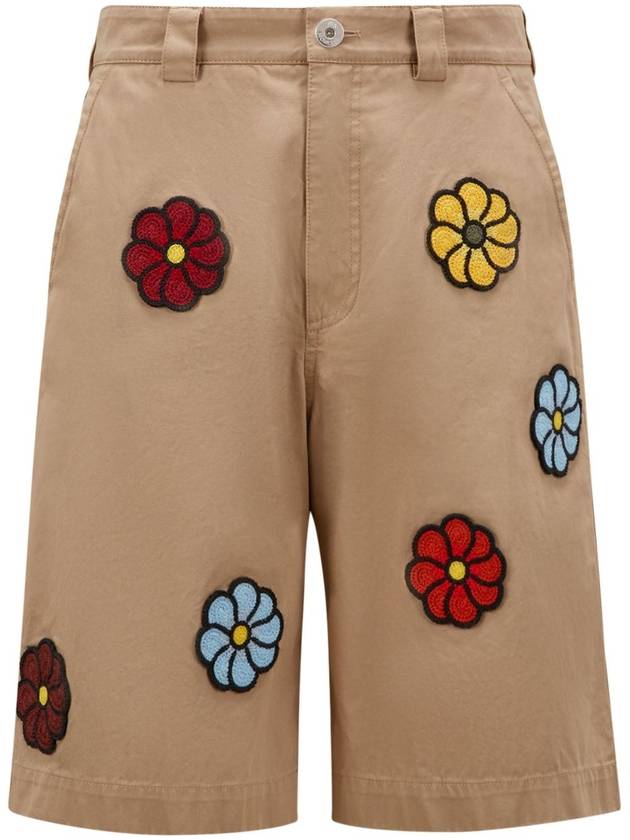 JW Anderson Floral Bermuda Shorts Beige - MONCLER - BALAAN 1