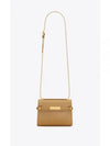 Manhattan Mini Embossed Gold-Tone Logo Leather Cross Bag Brown - SAINT LAURENT - BALAAN 2