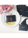 Gold Hardware Matelasse Caviar Leather Card Wallet Black - SAINT LAURENT - BALAAN 5