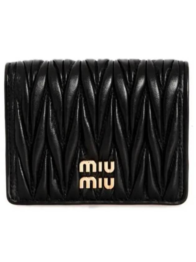 Matelasse Leather Half Wallet Black - MIU MIU - BALAAN 2