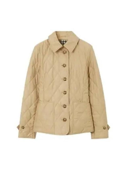 Diamond Quilted Thermoregulated Jacket New Chino Beige - BURBERRY - BALAAN 2