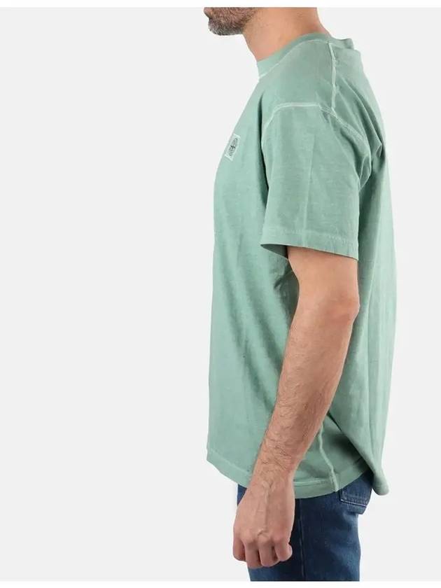 Organic Cotton Short Sleeve T-Shirt Light Green - STONE ISLAND - BALAAN 4