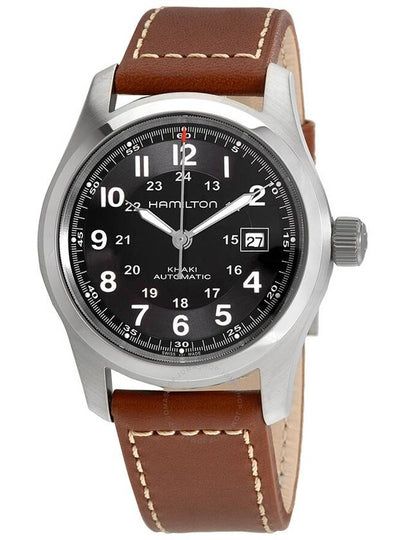 Khaki Field Leather Watch Black - HAMILTON - BALAAN 2