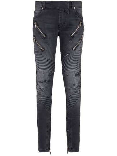 Men s Slim Fit Biker Jeans Black - BALMAIN - BALAAN 2