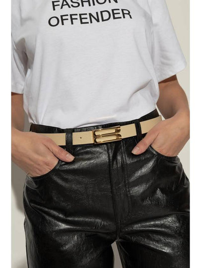 Victoria Beckham Leather Belt, Women's, Cream - VICTORIA BECKHAM - BALAAN 2