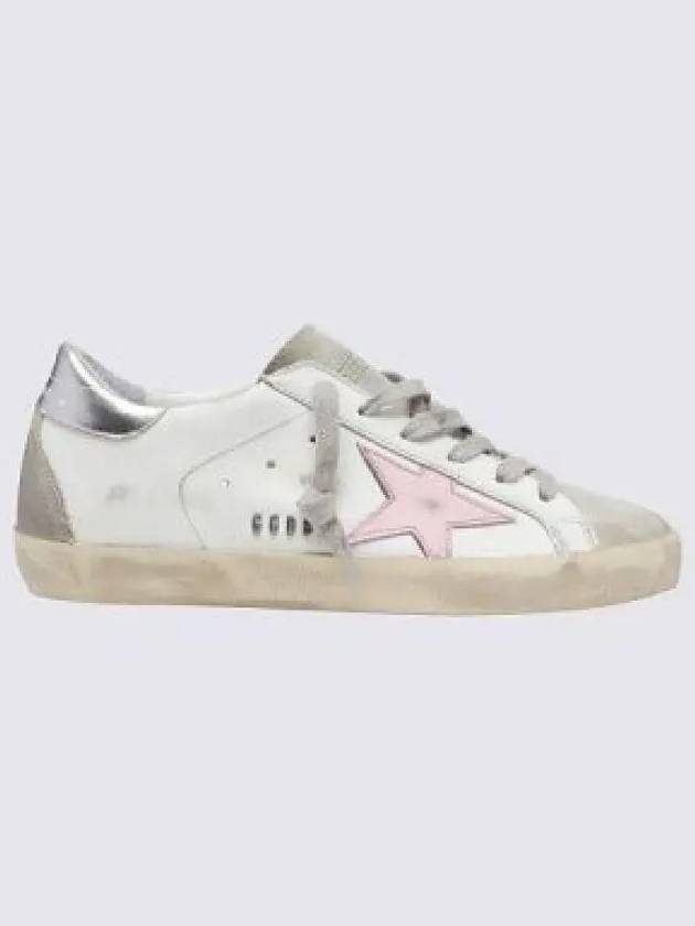 Women's Superstar Silver Heel Tab Pink Star Low Top Sneakers White - GOLDEN GOOSE - BALAAN 2