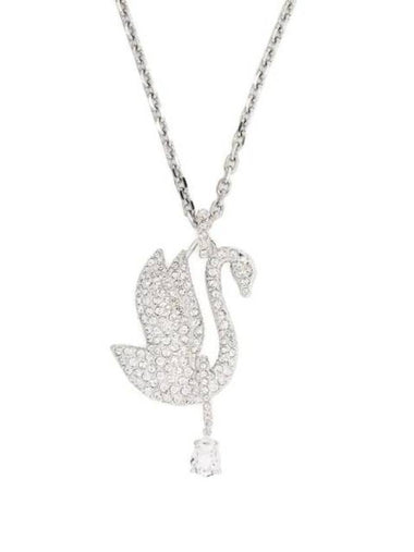 Iconic Swan Crystal Pendant Necklace Silver - SWAROVSKI - BALAAN 1