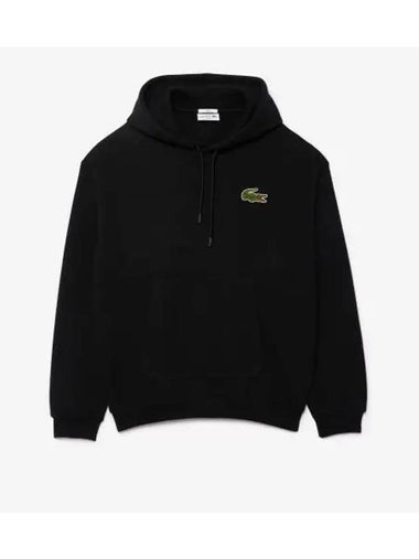 Boucle Big Croc Hooded Pullover Black - LACOSTE - BALAAN 1