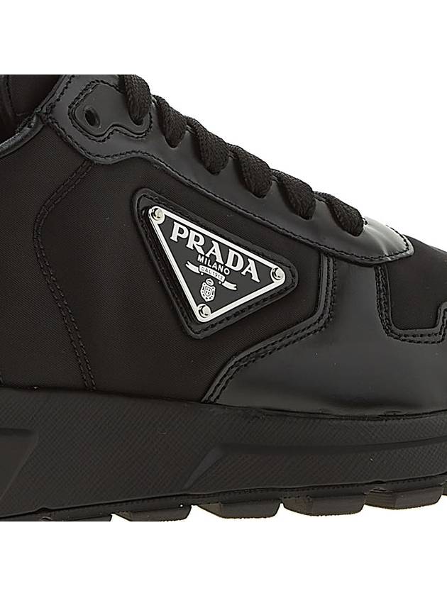 Prax 01 Re-Nylon Brushed Leather Low-Top Sneakers Black - PRADA - BALAAN 11