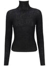 Ribbed Knit Turtleneck Black - SAINT LAURENT - BALAAN 2