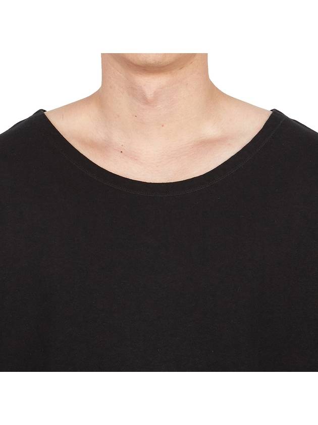 Wide Neck Cotton Long Sleeve T-Shirt Black - LEMAIRE - BALAAN 6