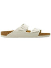 Arizona Suede Leather Slippers Antique White - BIRKENSTOCK - BALAAN 3