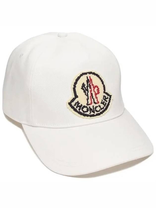 Logo Patch Ball Cap White - MONCLER - BALAAN 3