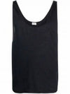 Men's Wool Silk Scoop Neck Sleeveless Black - SAINT LAURENT - BALAAN 2