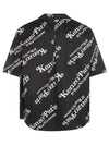 Verdy Boxy Monogram Print Button Short Sleeve Shirt Black - KENZO - BALAAN 5