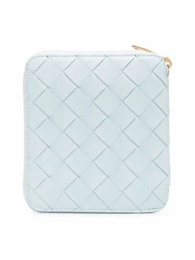 Intrecciato Zipper Around Half Wallet Teal Washed - BOTTEGA VENETA - BALAAN 3