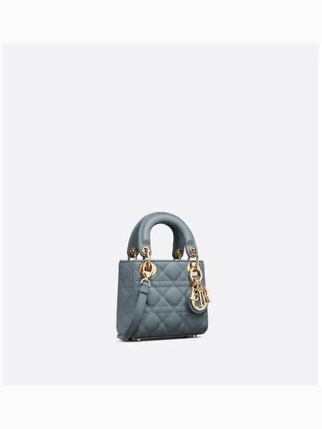 Lady Cannage Lambskin Micro Bag Cloud Blue - DIOR - BALAAN.