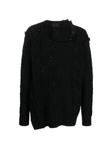 Simone Rocha Beaded Distressed Cable Knit NMK5BM0642 BLACKJET - ETC - BALAAN 1