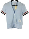 Women's RWB Striped Short Sleeve Cardigan Light Blue - THOM BROWNE - BALAAN 2