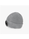 Goggle Detail Ribbed Beanie Grey - CP COMPANY - BALAAN 5