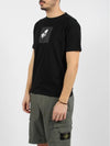 Garment Dyed Institutional One Print Cotton Jersey Short Sleeve T Shirt Black - STONE ISLAND - BALAAN 4