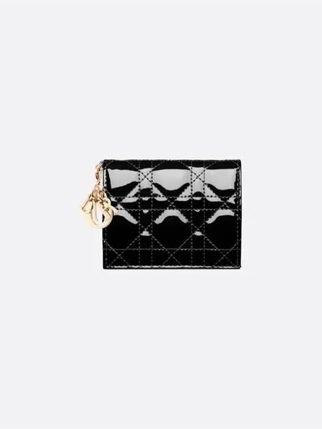 Lady Patent Cannage Calfskin Small Wallet Black - DIOR - BALAAN 4