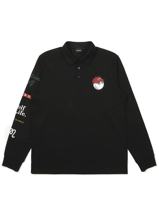 Artwork point polo t shirt BLACK MAN - MALBON GOLF - BALAAN 1