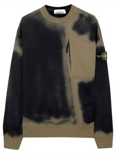 Airbrush effect garment dyeing badge sweatshirt - STONE ISLAND - BALAAN 1