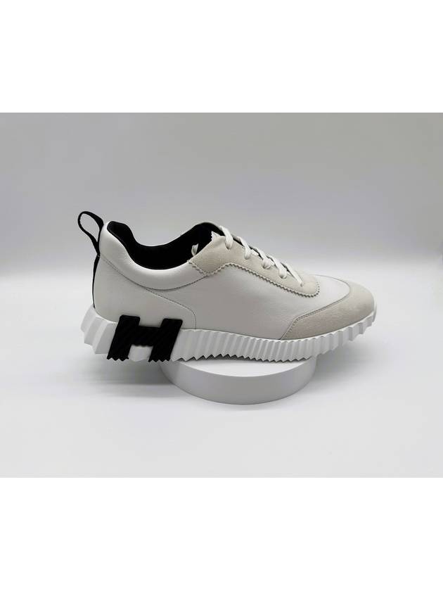 Bouncing Sneakers Calfskin Suede Goatskin Blanc - HERMES - BALAAN 4