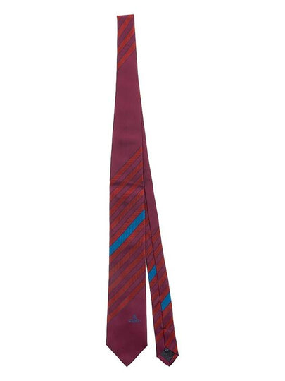 Striped Jacquard Silk Tie Burgundy - VIVIENNE WESTWOOD - BALAAN 2