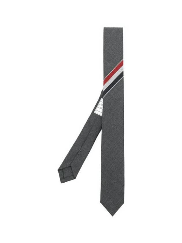 Three-Line Engineer Stripe Wool  Neck Tie Dark Grey - THOM BROWNE - BALAAN 3